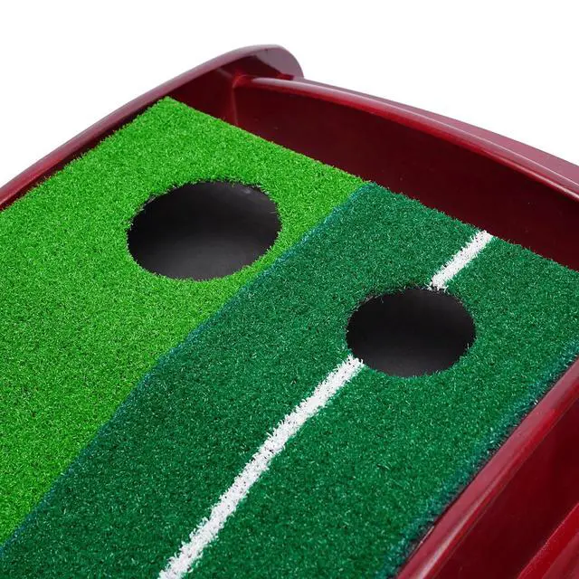 Alt view image 5 of 7 - Indoor Golf Putting Green Practice Mat Exerciser W/Auto Ball Return Training Aid