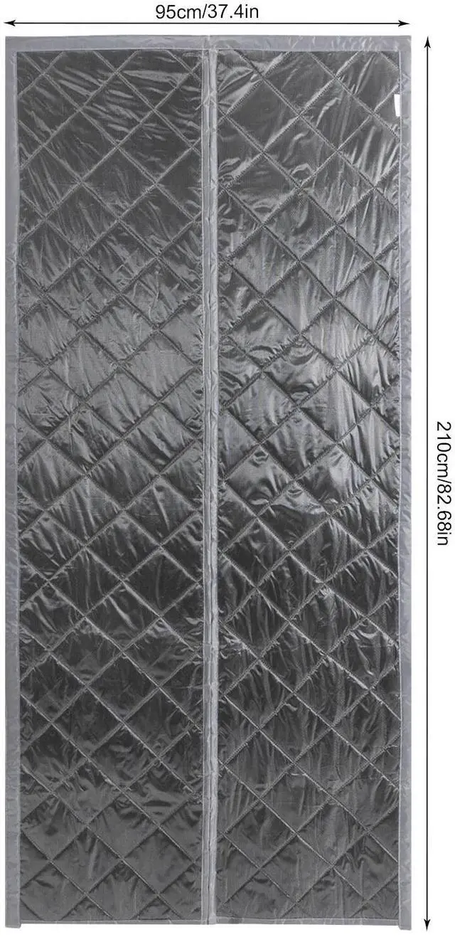 Alt view image 2 of 7 - Thermal Magnetic Door Curtain Quilted Thermal Insulated Door Curtain Windproof