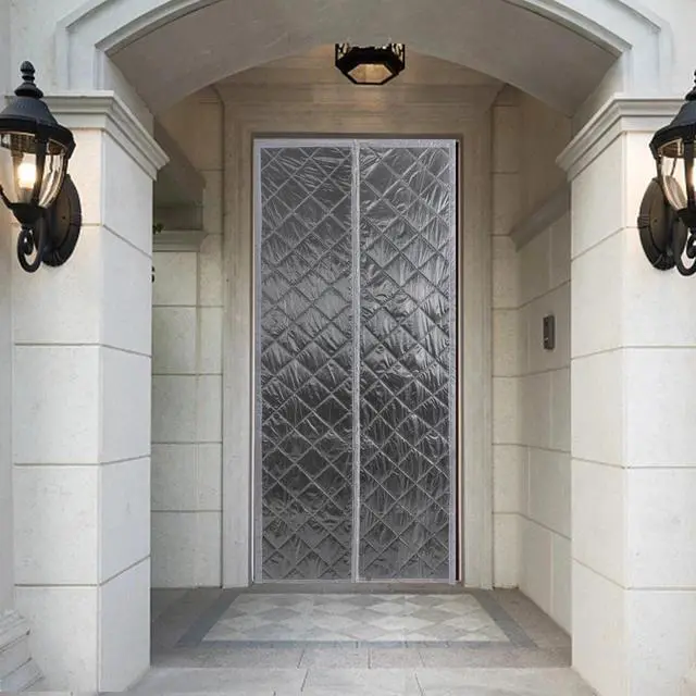 Alt view image 6 of 7 - Thermal Magnetic Door Curtain Quilted Thermal Insulated Door Curtain Windproof