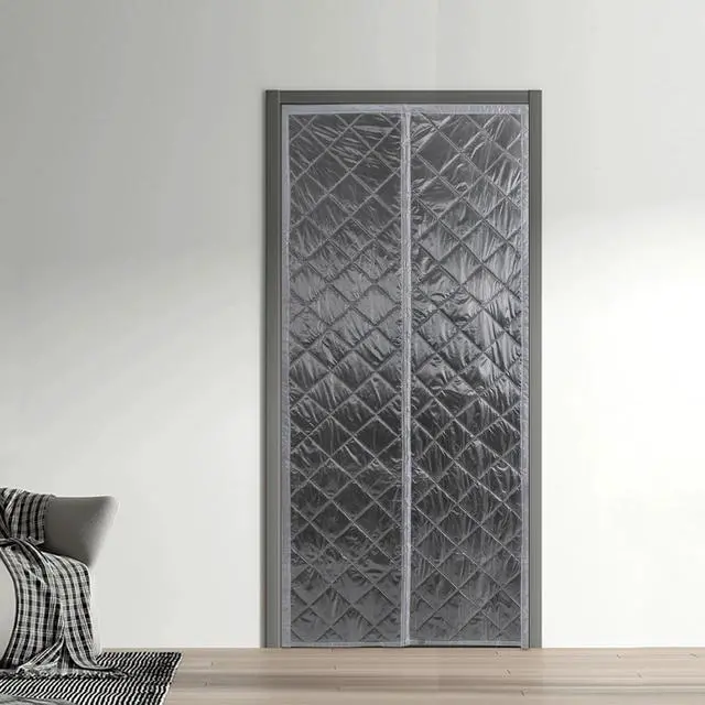 Alt view image 4 of 7 - Thermal Magnetic Door Curtain Quilted Thermal Insulated Door Curtain Windproof