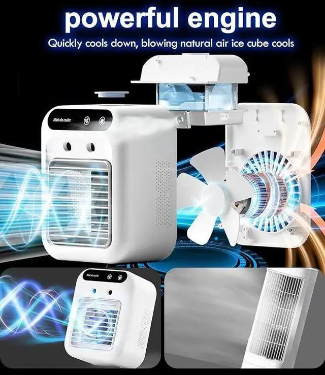 Alt view image 6 of 7 - 3in1 Air Cooling Fan Portable Air Conditioner Cooler Evaporative With Humidifier