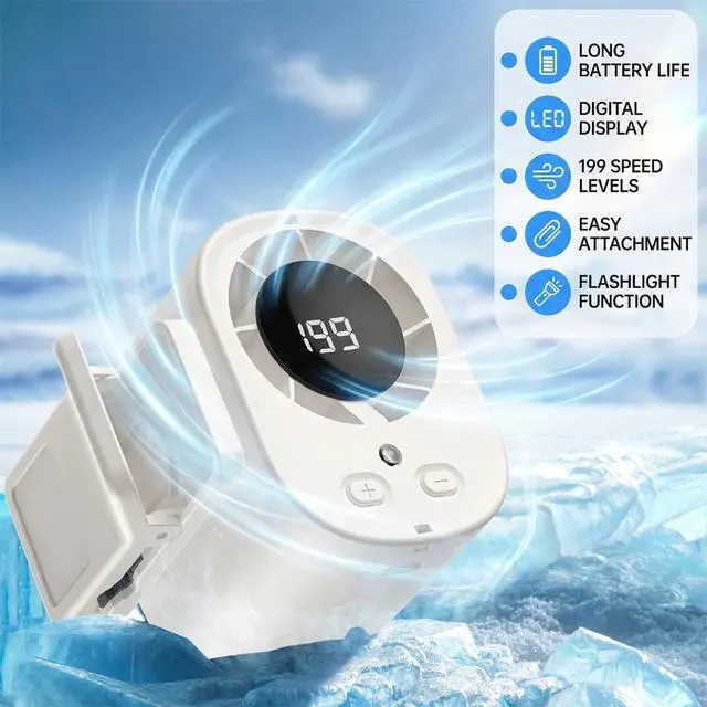 Alt view image 2 of 7 - Portable Mini Cooling Fan Mini Car Clip on Air Conditioner Fan with LED Display