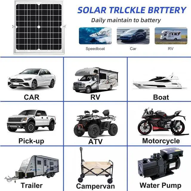 Alt view image 7 of 7 - 30W Solar Panel Kit 16V Solar Battery Trickle Charger Maintainer for Boat Car RV