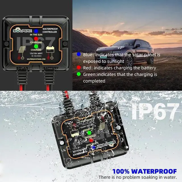 Alt view image 3 of 7 - 30W Solar Panel Kit 16V Solar Battery Trickle Charger Maintainer for Boat Car RV