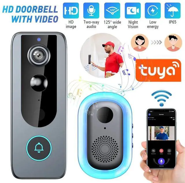 Main image of Timbre con camara de seguridad y teléfono inalámbrico para la puerta la casa USA