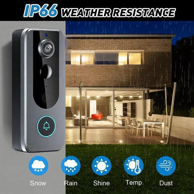 Alt view image 6 of 7 - Timbre con camara de seguridad y teléfono inalámbrico para la puerta la casa USA