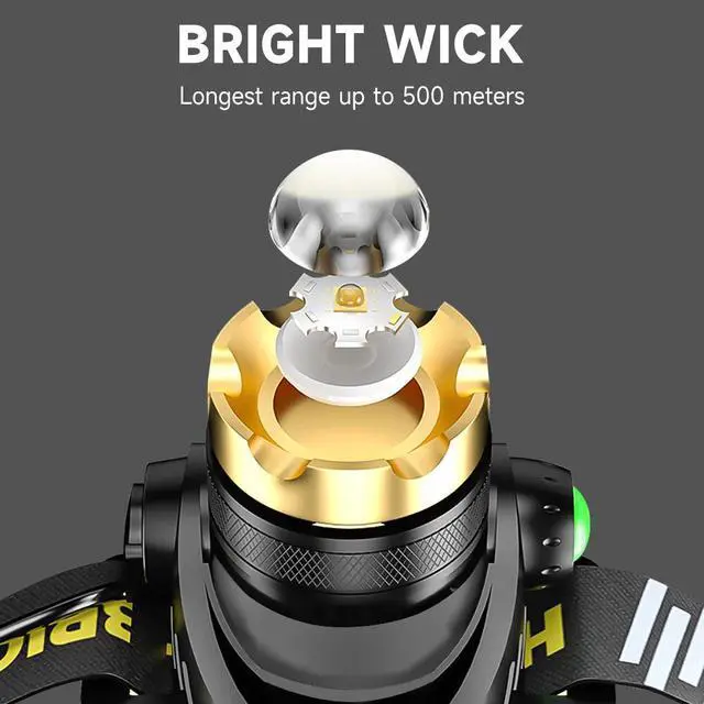 Alt view image 7 of 7 - 990000LM LED Headlamp Rechargeable Headlight Zoomable Head Torch Lamp Flashlight