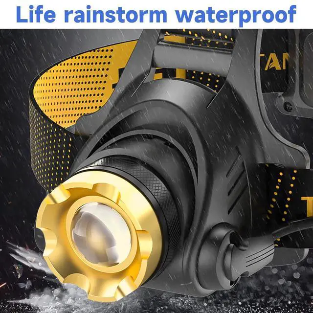 Alt view image 6 of 7 - 990000LM LED Headlamp Rechargeable Headlight Zoomable Head Torch Lamp Flashlight