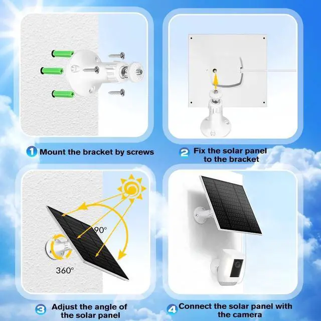 Alt view image 5 of 7 - 5W 5V Solar Panel for USB Power CCTV Camera Security Cam Battery Charger Outdoor