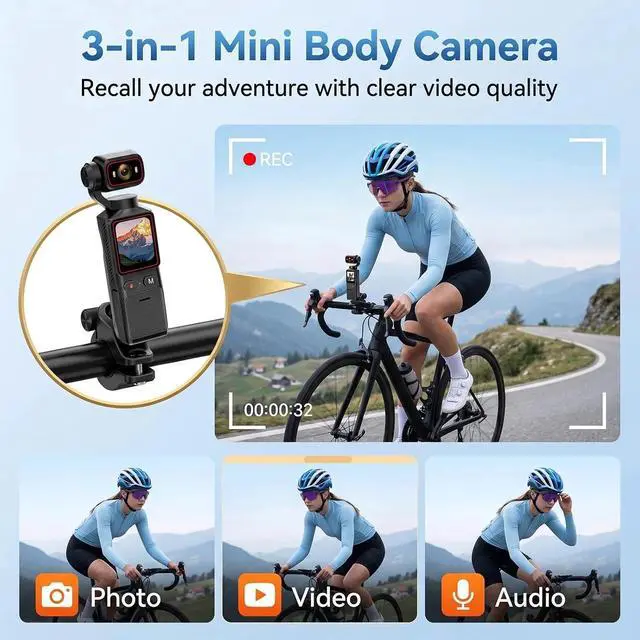 Alt view image 4 of 7 - 4K Handheld Vlogging Camera Wifi Pocket Action Camera Anti-Shake Video Camcorder