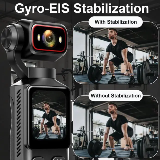 Alt view image 3 of 7 - 4K Handheld Vlogging Camera Wifi Pocket Action Camera Anti-Shake Video Camcorder