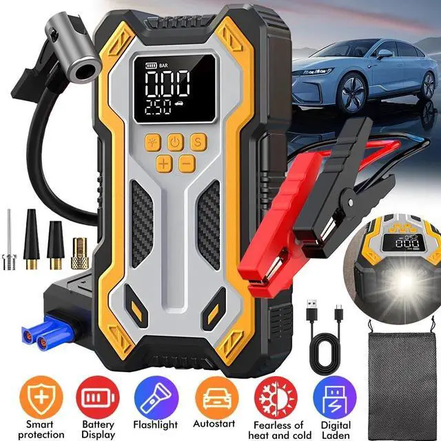 Main image of 10000A Car Jump Starter Air compressor Booster Jumper Car Power Bank Charger USA
