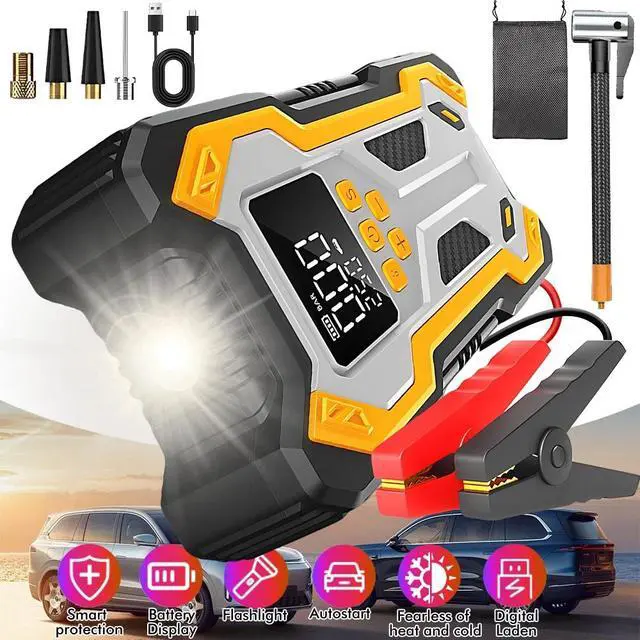 Alt view image 5 of 7 - 10000A Car Jump Starter Air compressor Booster Jumper Car Power Bank Charger USA