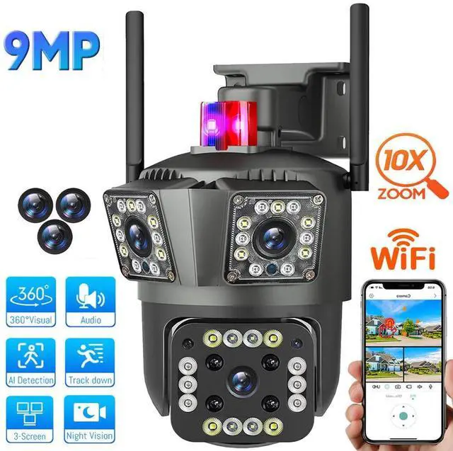 Main image of Dual Lens Security Camera Wireless 4K HD WiFi IP PTZ Home Outdoor CCTV IR Cam US