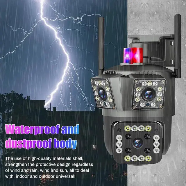 Alt view image 6 of 7 - Dual Lens Security Camera Wireless 4K HD WiFi IP PTZ Home Outdoor CCTV IR Cam US