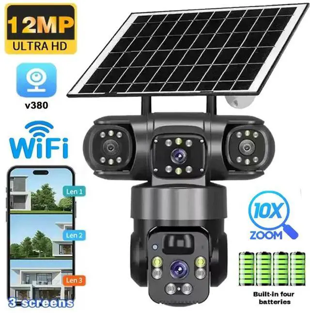 Main image of Solar Battery Powered Wireless WiFi Home Security Camera System Outdoor Pan/Tilt