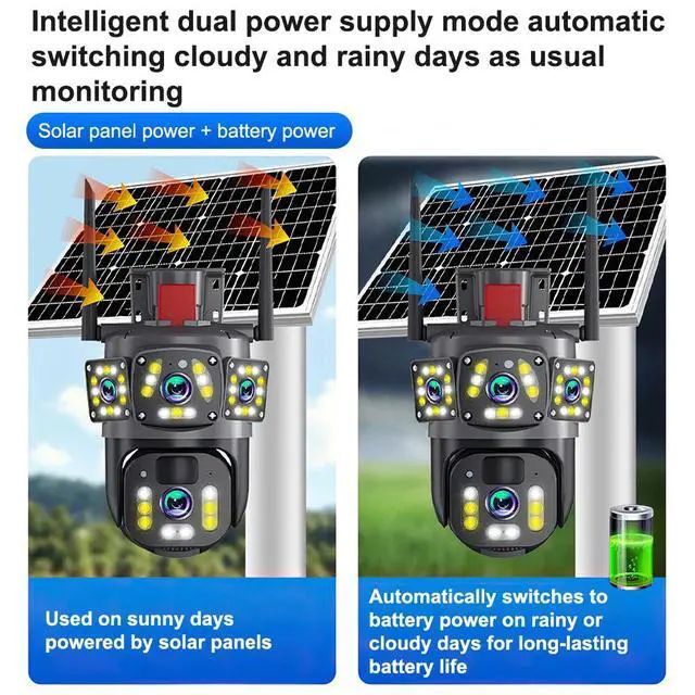 Alt view image 5 of 7 - Solar Battery Powered Wireless WiFi Outdoor Pan/Tilt Home Security Camera System