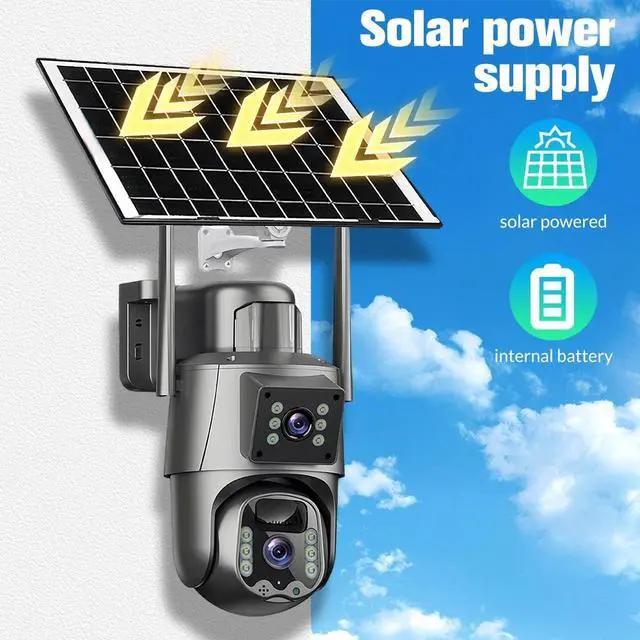 Alt view image 4 of 7 - Solar Battery Powered Wireless WiFi Outdoor Pan/Tilt Home Security Camera System