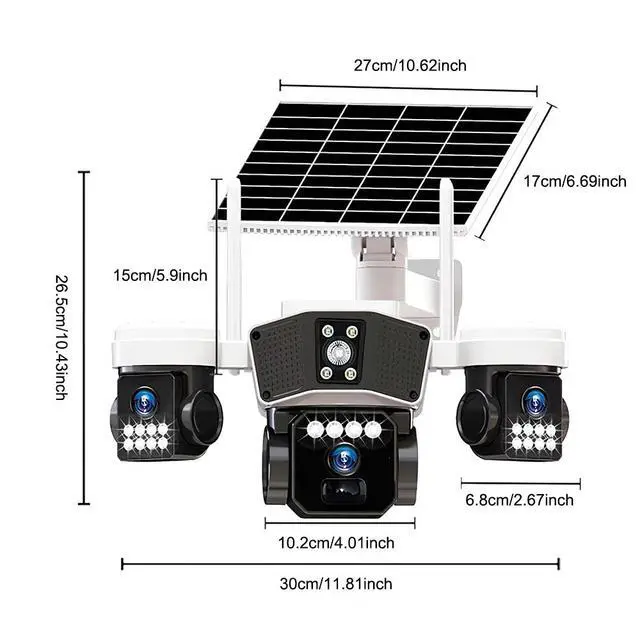 Alt view image 7 of 7 - 12MP Camara De Seguridad Solar Inalambricas Para Exterior Con Vision Nocturna US