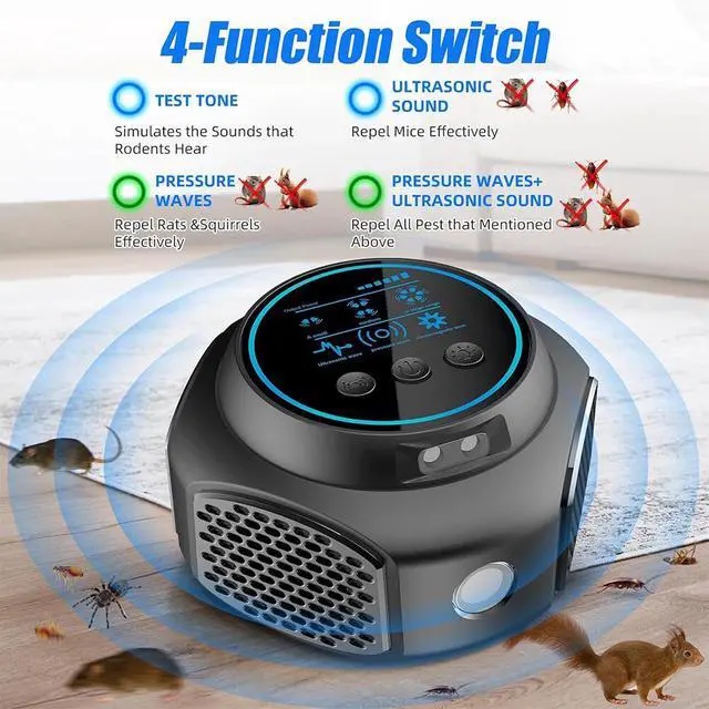 Alt view image 2 of 7 - 4-in-1 Ultrasonic Rodent Repellent Pest Repeller Mouse Blocker Rat Deterrent NEW