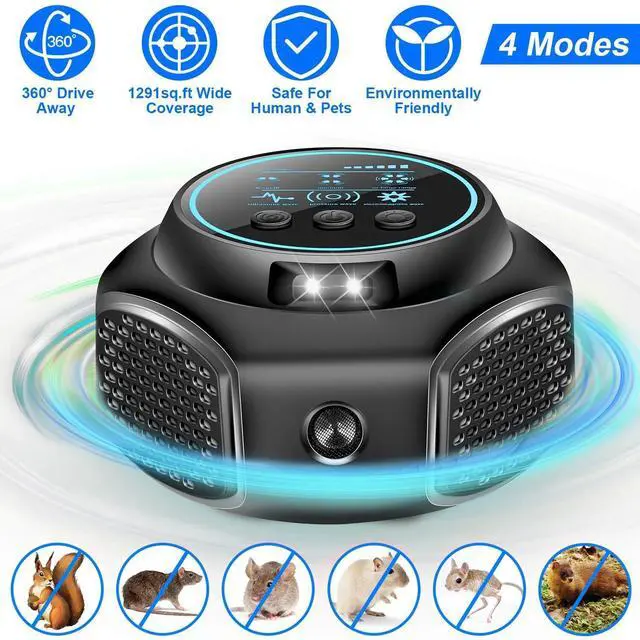 Main image of 4-in-1 Ultrasonic Rodent Repellent Pest Repeller Mouse Blocker Rat Deterrent NEW