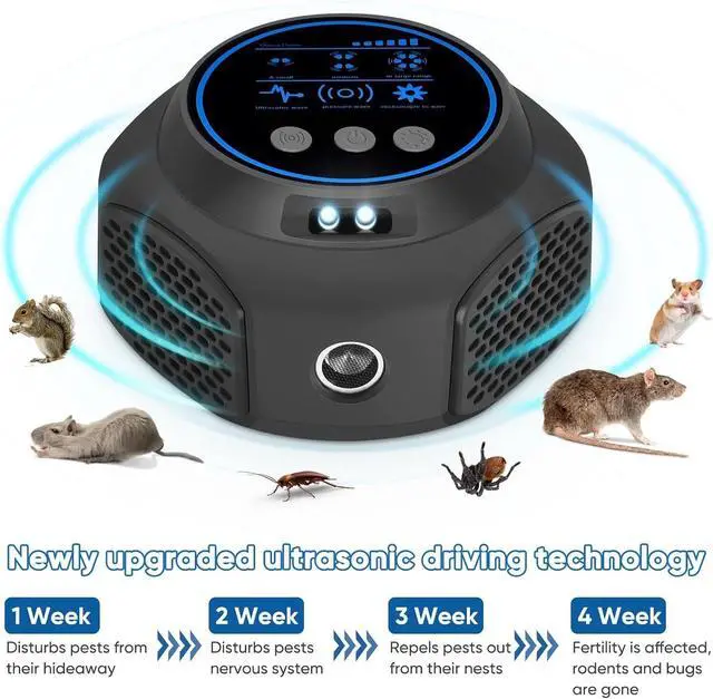Alt view image 6 of 7 - 4-in-1 Ultrasonic Rodent Repellent Pest Repeller Mouse Blocker Rat Deterrent NEW