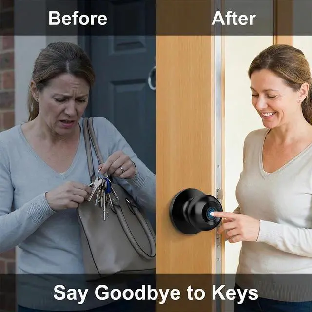 Alt view image 7 of 7 - Smart Door Knob Fingerprint Smart Lock APP Bluetooth Biometric Keyless Key Entry