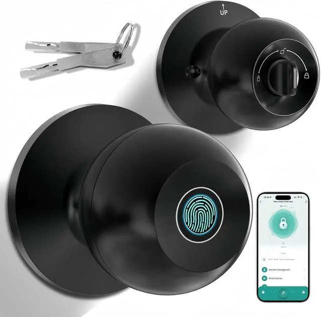 Main image of Smart Door Knob Fingerprint Smart Lock APP Bluetooth Biometric Keyless Key Entry