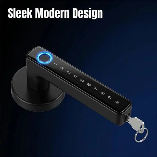 Alt view image 4 of 7 - Upgraded Smart Door Lock Biometric Bluetooth Fingerprint Key Keyless Entry APP