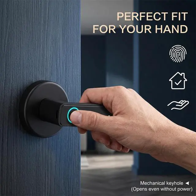 Alt view image 7 of 7 - Upgraded Smart Door Lock Biometric Bluetooth Fingerprint Key Keyless Entry APP