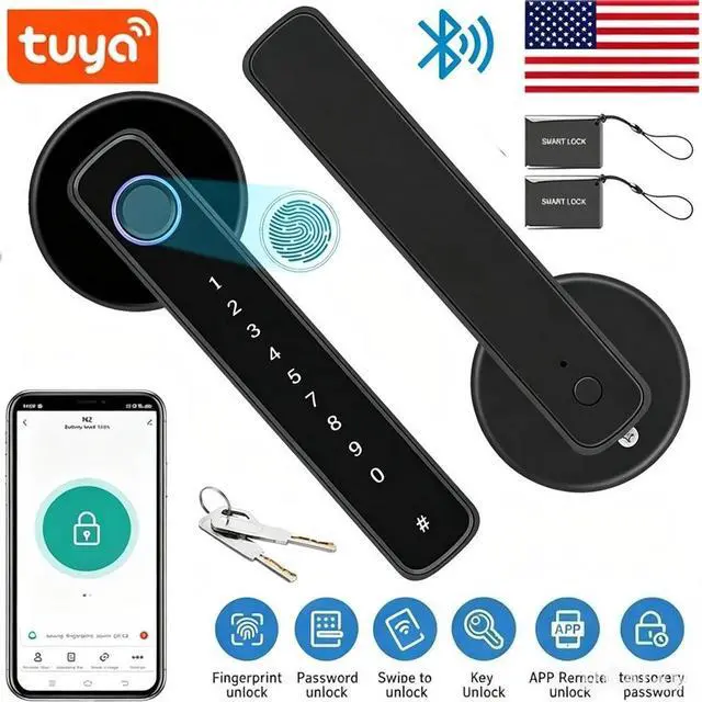 Main image of Upgraded Smart Door Lock Biometric Bluetooth Fingerprint Key Keyless Entry APP