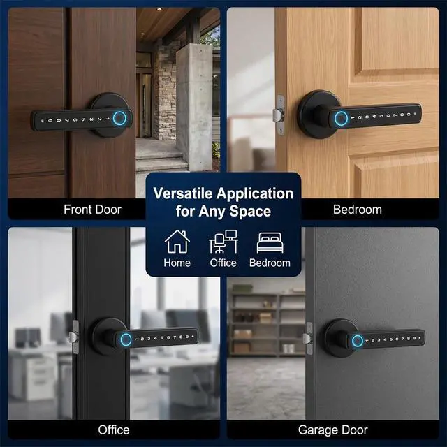 Alt view image 6 of 7 - Upgraded Smart Door Lock Biometric Bluetooth Fingerprint Key Keyless Entry APP