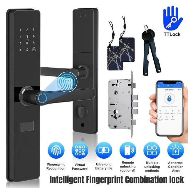 Alt view image 2 of 7 - 7-in-1 Smart Door Lock APP Biometric Fingerprint Touch Password Keyless Keypad