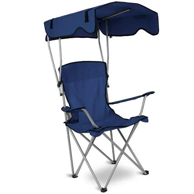 Alt view image 3 of 7 - Heavy Duty Beach Umbrella Chair Folding Camping Beach Chair with Canopy