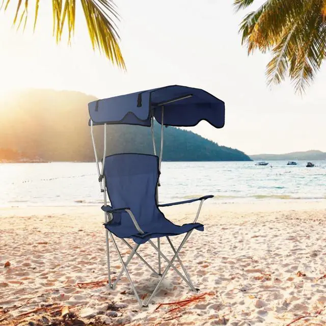 Main image of Heavy Duty Beach Umbrella Chair Folding Camping Beach Chair with Canopy
