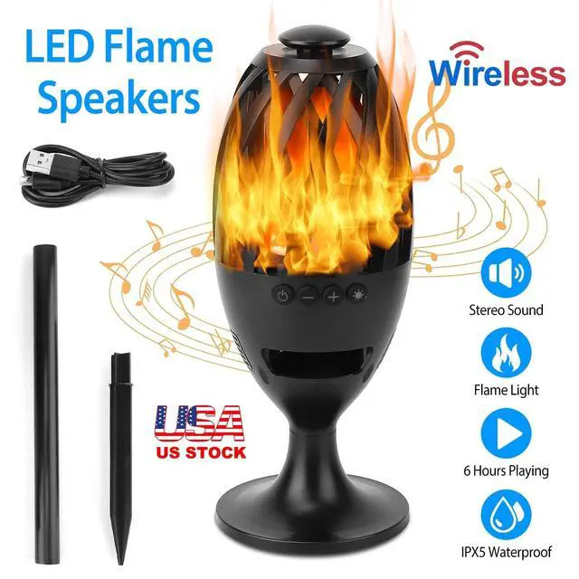 Alt view image 4 of 7 - Led Outdoor Speakers, IPX5 Waterproof Flame Torch Atmosphere Speaker