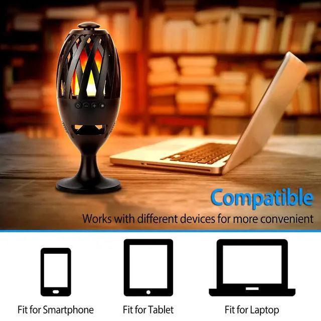 Alt view image 3 of 7 - Led Outdoor Speakers, IPX5 Waterproof Flame Torch Atmosphere Speaker