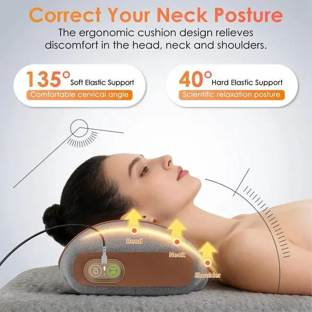 Alt view image 4 of 7 - 3-in-1 Neck Massage Pillow with Heating Function and Vibration Air Compression