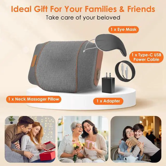 Alt view image 2 of 7 - 3-in-1 Neck Massage Pillow with Heating Function and Vibration Air Compression
