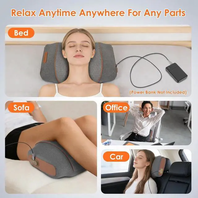 Alt view image 7 of 7 - 3-in-1 Neck Massage Pillow with Heating Function and Vibration Air Compression