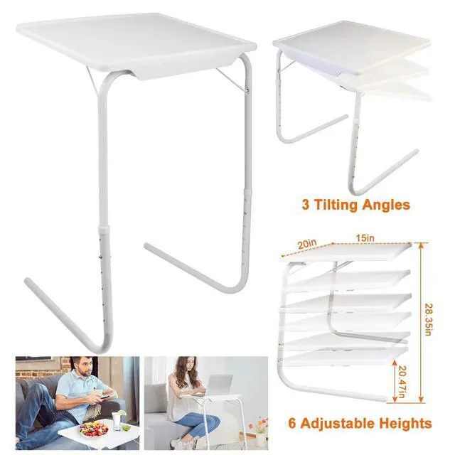 Alt view image 2 of 7 - Foldable Table Adjustable TV Tray Laptop Desk Sofa Bed Side Dinner Tray Portable