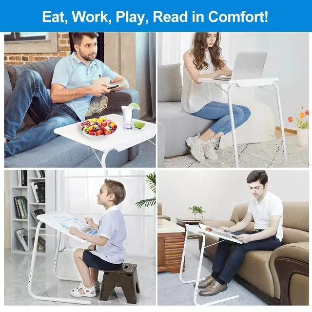 Alt view image 7 of 7 - Foldable Table Adjustable TV Tray Laptop Desk Sofa Bed Side Dinner Tray Portable