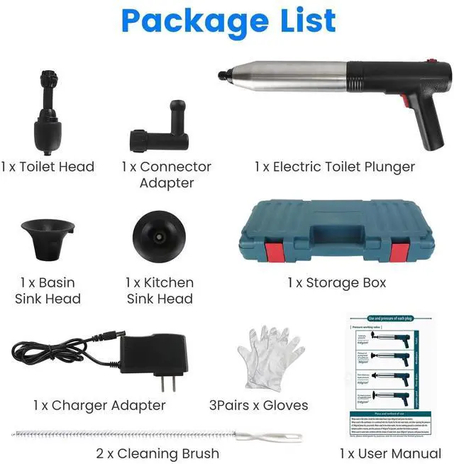 Alt view image 7 of 7 - Toilet Plunger Drain Clog Remover High Pressure Air Drain Blaster Gun Tool
