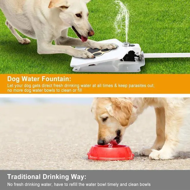 Alt view image 2 of 7 - Outdoor Dog Pet Water Fountain Step-on Brass Valve Dispenser System Sprinkler