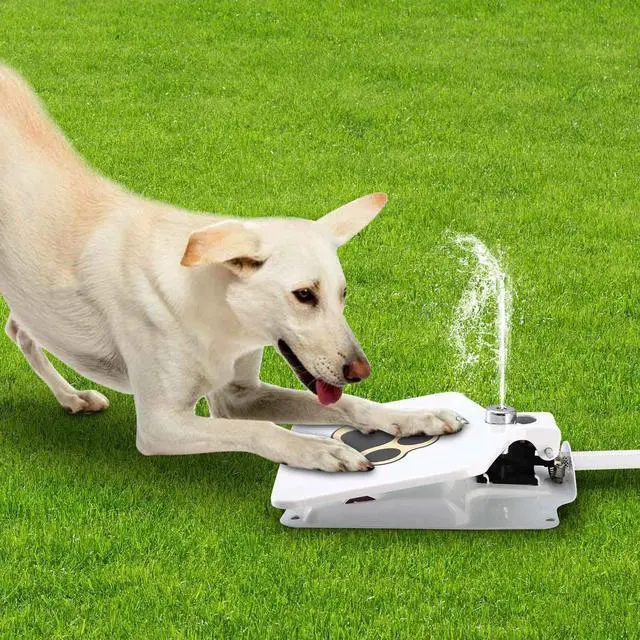 Alt view image 4 of 7 - Outdoor Dog Pet Water Fountain Step-on Brass Valve Dispenser System Sprinkler