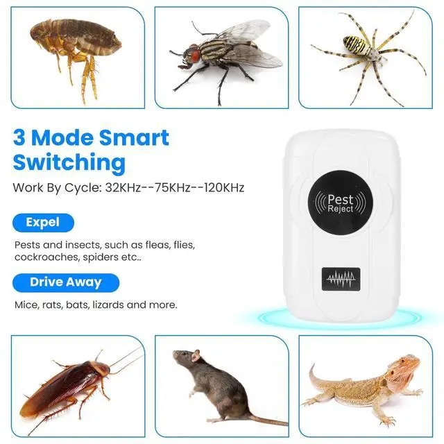 Alt view image 6 of 7 - 6x Ultrasonic Insect & 32 120KHz Plug-in Bug Repeller for Home