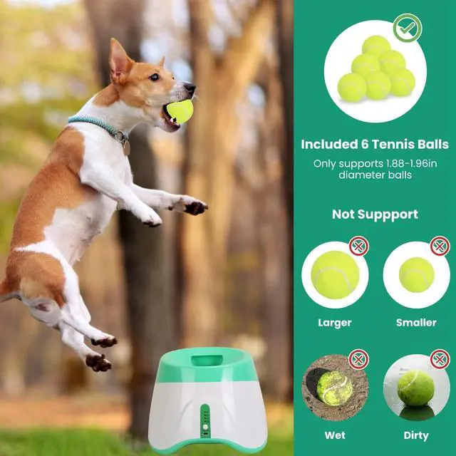 Alt view image 3 of 7 - Automatic Dog Ball Launcher Included 6 Tennis Balls Dog W/ 3 Adjustable Launch