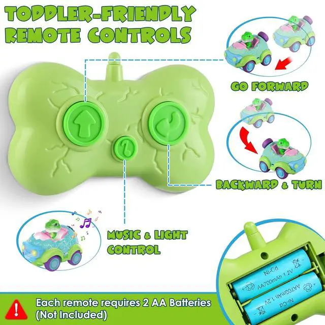 Alt view image 2 of 7 - Remote Control Car for Toddlers, Dinosaur Car for Kids Age 2-4, Babies Toys