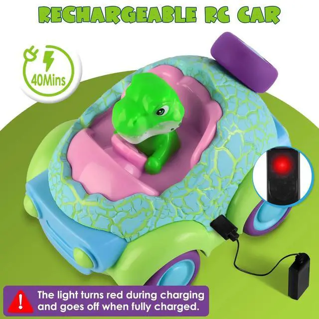 Alt view image 4 of 7 - Remote Control Car for Toddlers, Dinosaur Car for Kids Age 2-4, Babies Toys