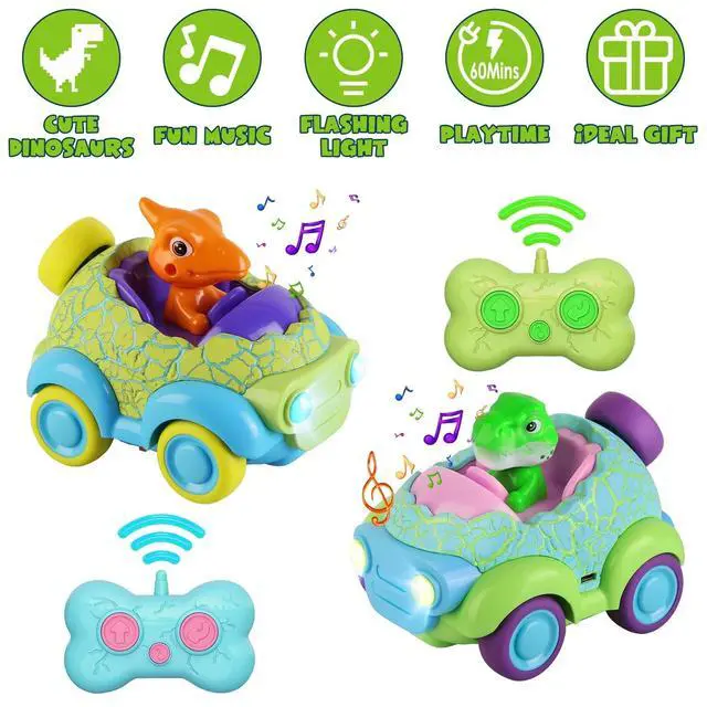 Alt view image 6 of 7 - Remote Control Car for Toddlers, Dinosaur Car for Kids Age 2-4, Babies Toys